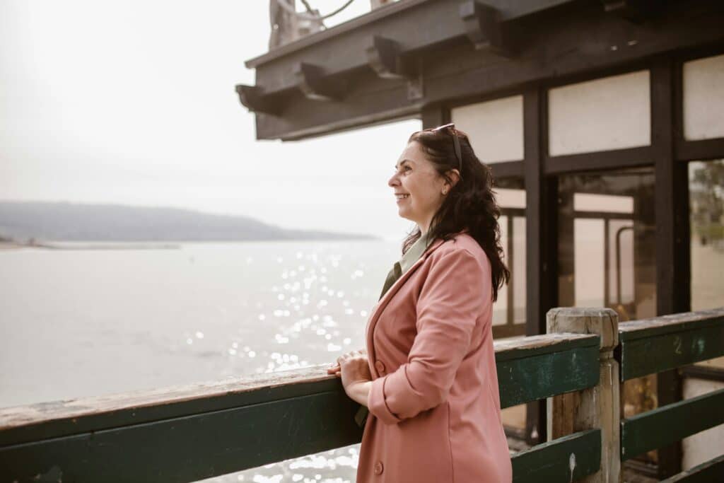 Woman finding relief after late perimenopause symptoms